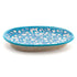 White Leaf and Turquoise Base Oval Plate