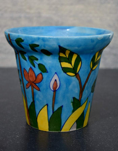 Blue Pottery Handmade Planter 5 Inches