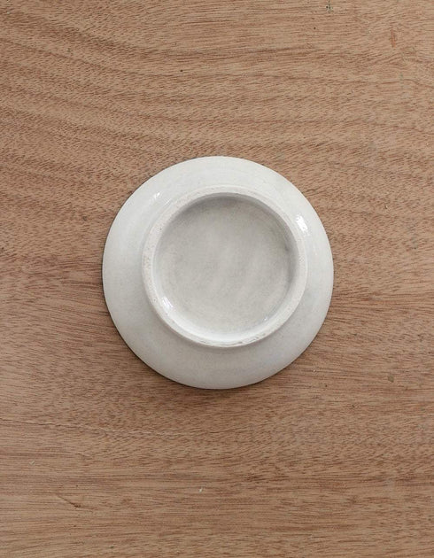 White leaf on Turquoise base Serving plate 4 inches (Set of 4)