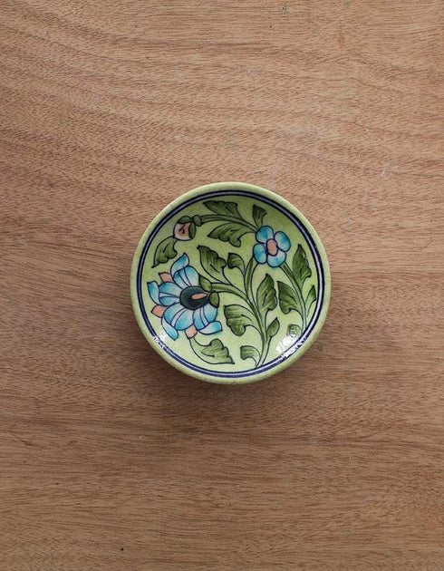 Green leaf on Lime Green Base Plate 4 inch (Set of 4)