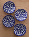 Decorative Blue and White Geometrical Design Plate 4 inch (Set of 4)