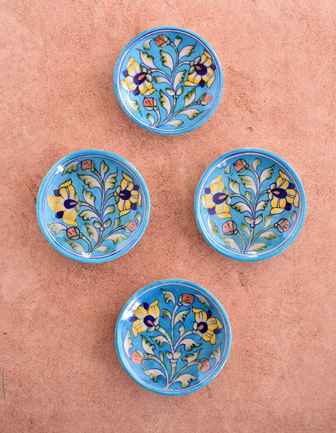 Blue Pottery Plate (Set of 4)