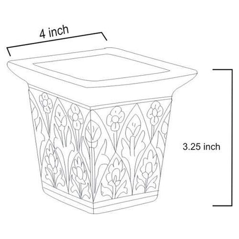 Blue Pottery Square Planter