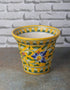 Round Yellow Base Floral Design 5 Planter