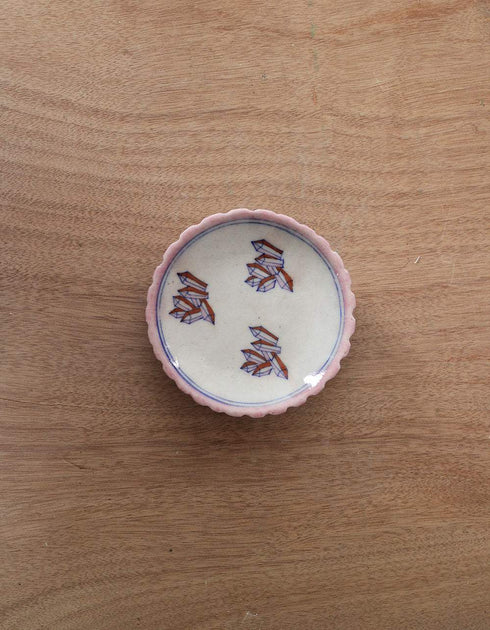 Handmade Blue Pottery Sushi Serving Plate 5 inch (Set of 4)