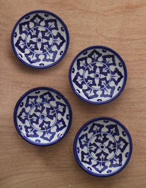 Blue & White Geometrical Design Plate 5 (Set of 4pcs.)