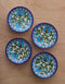 Green Leaf & Turquoise Flowers Decorative Plate 5 (Set of 4)