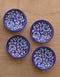 White Floral Blue Base Plate 5 Inch (Set of 4)