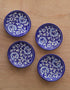 White Floral Blue Base Plate 5 Inch (Set of 4)