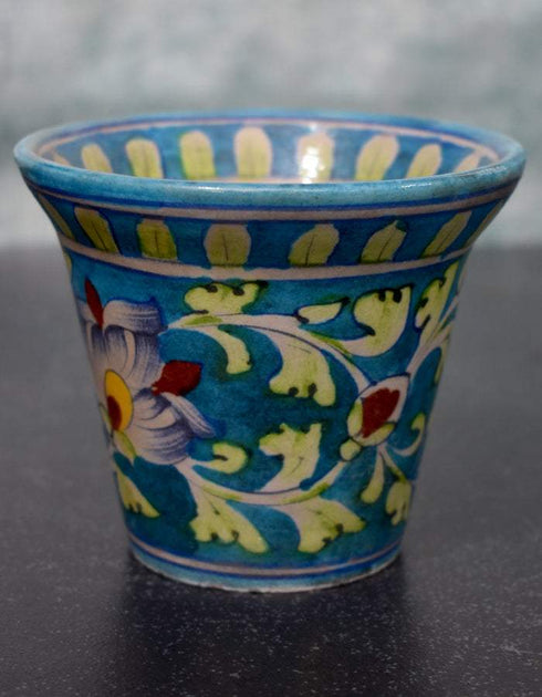 Blue Pottery Handmade Planter 4'' Inches
