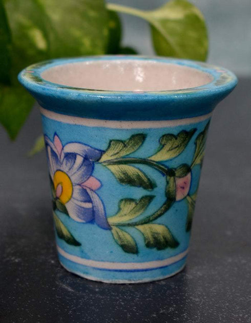 Blue Pottery Round 3" Planter