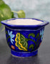 Blue Pottery Handmade Hexagonal Planter 3 Inches