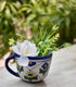 Assorted Mini Kitchen Cute Blue Pottery Cup Planters (Set Of 3)