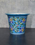 Round Turquoise Base Floral Design 7 Planter
