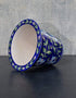 Round Blue Base Floral Design 7 Planter