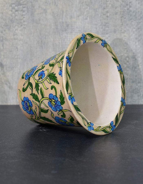 Blue Pottery Round Planter