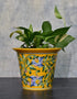 Round Yellow Base Floral Design 7 Planter