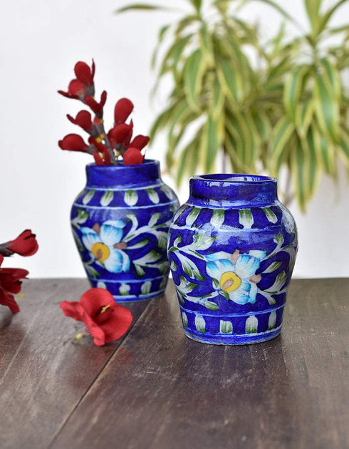 Blue Pottery Planter 4.52 Set of 2 pcs.