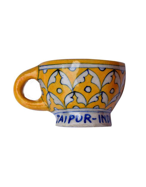 Blue Pottery cup & saucer Corner Planter