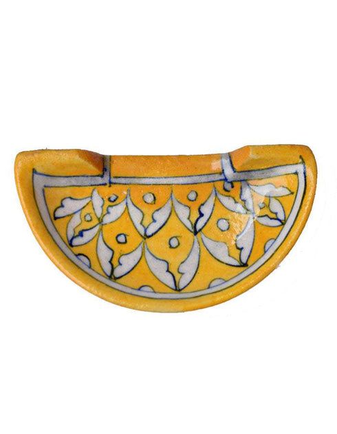 Blue Pottery cup & saucer Corner Planter