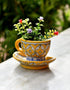 Blue Pottery cup & saucer Corner Planter