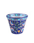 Blue Pottery Blue Base Floral Design Planter
