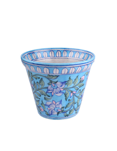 Blue Pottery Turquoise Base Planter