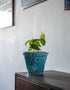 Blue Pottery Turquoise Base Planter