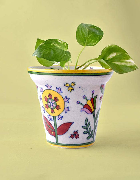 Blue Pottery Handmade Planter 12.7cm