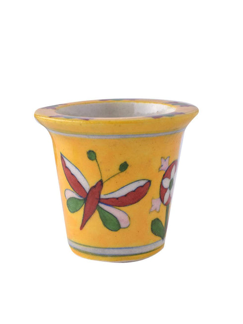 Blue Pottery Round Planter 7.62cm