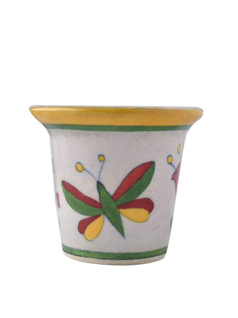 Blue Pottery Round Planter 7.62cm