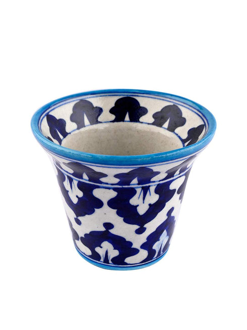 Blue Pottery Handmade Planter With Plate