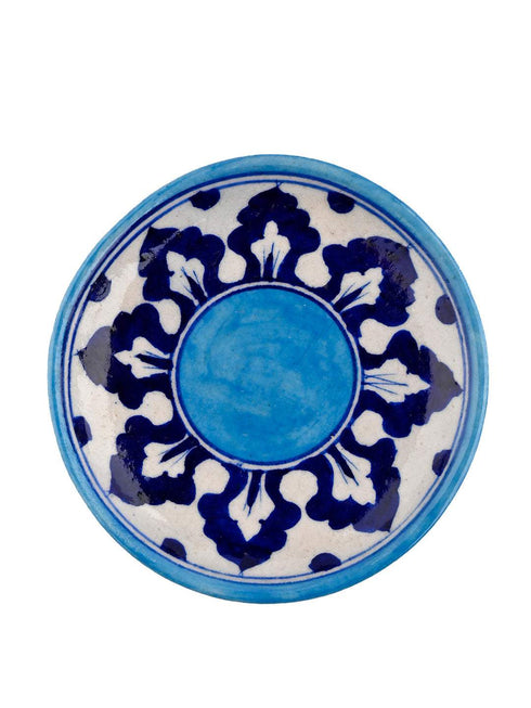 Blue Pottery Handmade Planter With Plate