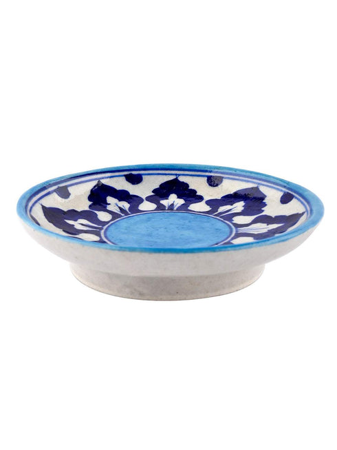 Blue Pottery Handmade Planter With Plate