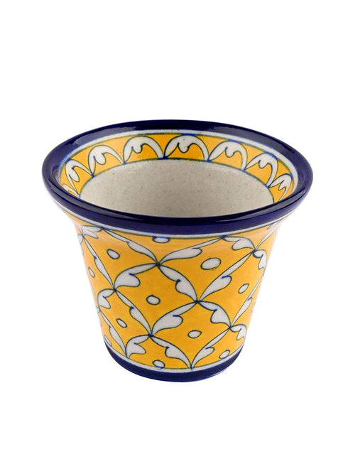 Blue Pottery Handmade Planter With Plate