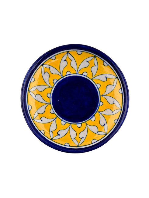 Blue Pottery Handmade Planter With Plate