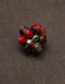 Blue Pottery 6 Beads Stretchable Finger Ring (Red)