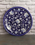 Blue Base With White Flowers Wall Hanging Plate