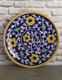 Blue Base With Yellow Flowers Decorative 10 Plate