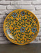 Yellow Base With Turquoise Flowers & Green Leaves 10 Plate