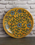 Yellow Base With Turquoise Flowers & Green Leaves 10 Plate
