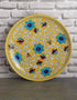 Yellow Base & Turquoise Flowers 10 plate