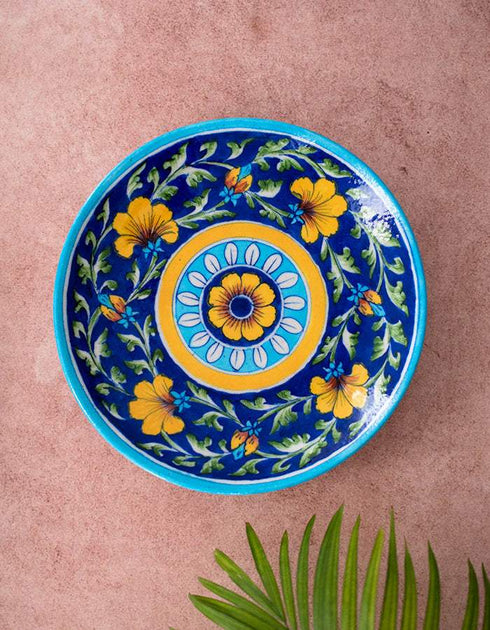 Blue Pottery Hand Painted Plate