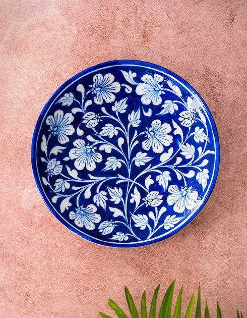 Blue Pottery Hand Painted Plate