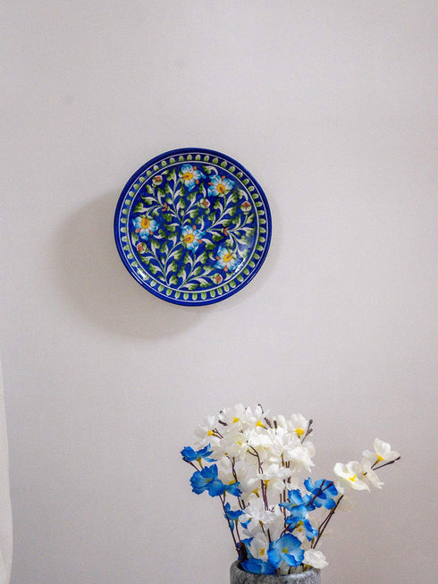Blue Pottery Hand Painted Plate