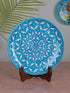 Jaipur Blue Pottery Turquoise Geometric Decorative Plate