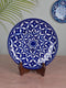 Jaipur Blue Pottery Blue Geometric Decorative Plate