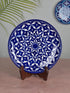 Jaipur Blue Pottery Blue Geometric Decorative Plate