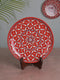 Jaipur Blue Pottery Decorative plate Brown Base with Geometric Design
