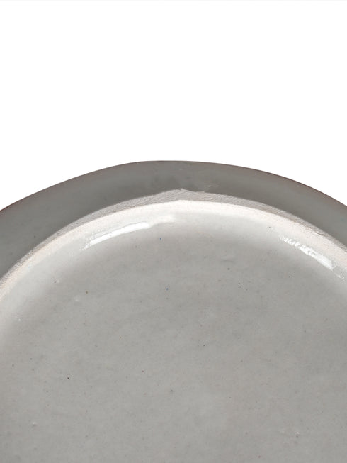 Jaipur Blue Pottery Decorative plate White Base with Green Floral Design